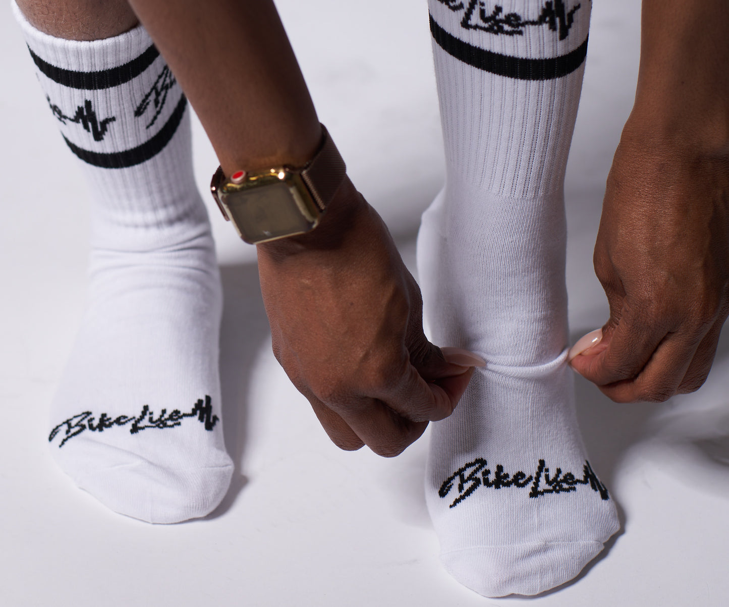 White/Black Bike Life Socks