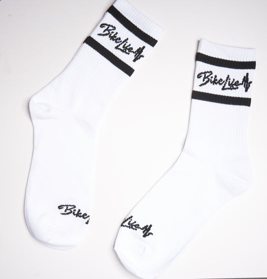 White/Black Bike Life Socks