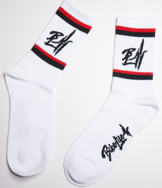 White/Red/Black Bike Life Socks